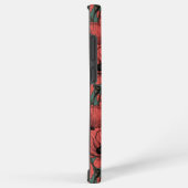 Papavertuin in koraal-, bruin- en pijngroen samsung galaxy hoesje (Rechterkant)