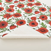 Papavertuin in koraal en bruin sherpa deken (3/4)