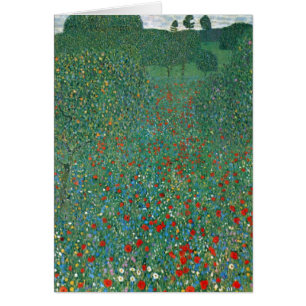 Papaverveld door Gustav Klimt, Vintage Art Nouveau