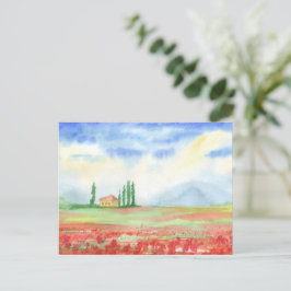 Papaverveld in Toscane Briefkaart