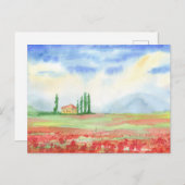 Papaverveld in Toscane Briefkaart (Voorkant / Achterkant)