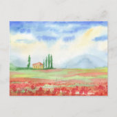 Papaverveld in Toscane Briefkaart (Voorkant)