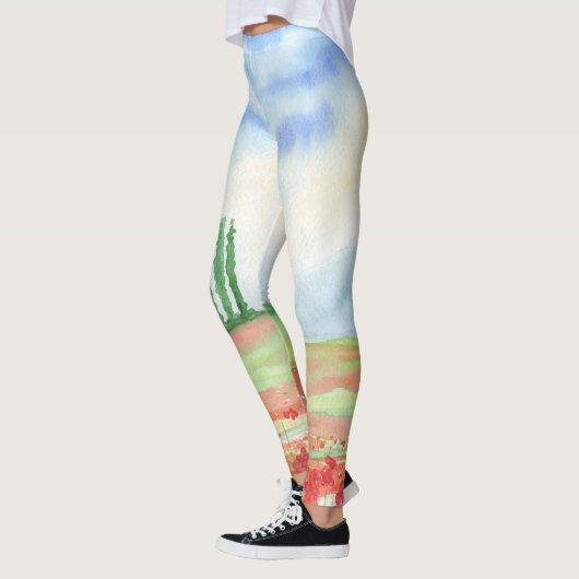 Papaverveld in Toscane Leggings (Links)