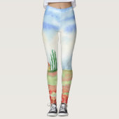 Papaverveld in Toscane Leggings (Voorkant)