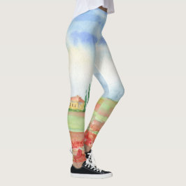 Papaverveld in Toscane Leggings
