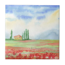 Papaverveld in Toscane