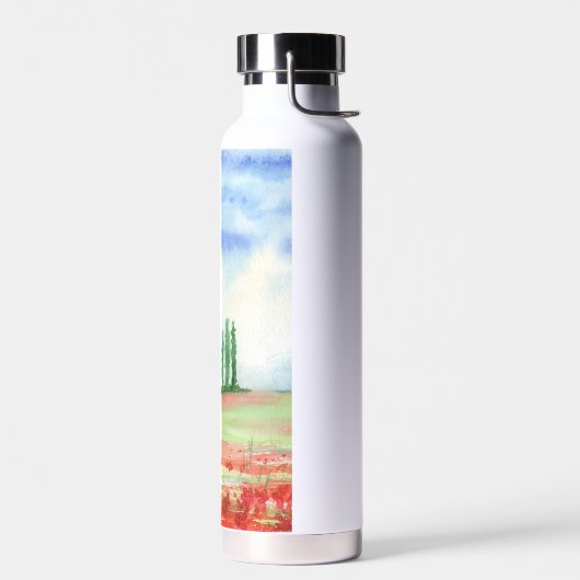 Papaverveld in Toscane Waterfles (Links)