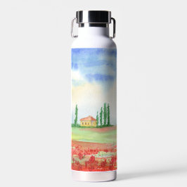 Papaverveld in Toscane Waterfles