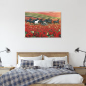 Papavervelden Prints voor wilde paarden en fietser (Insitu (Slaapkamer))