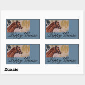 papavervet rechthoekige sticker (Vel)