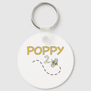 Papavery 2-bijen sleutelhanger