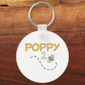 Papavery-2-bijen Sleutelhanger (Voorkant)