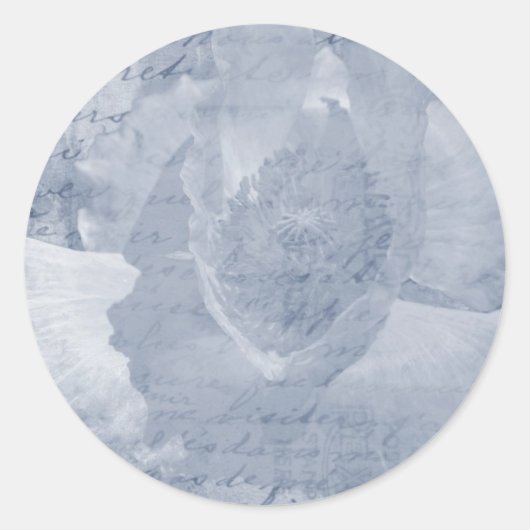 Papavery 2 ronde sticker (Voorkant)