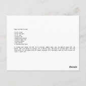 Papaverzaad-Limoen-appelrecept Briefkaart (Achterkant)