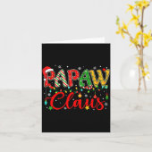 Papaw Claus Christmas Lights Pajama Family Matchin Kaart (Gele Bloem)