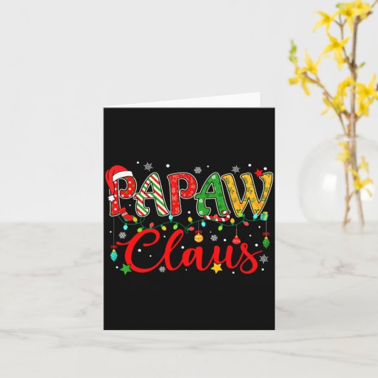 Papaw Claus Christmas Lights Pajama Family Matchin Kaart (Gele Bloem)
