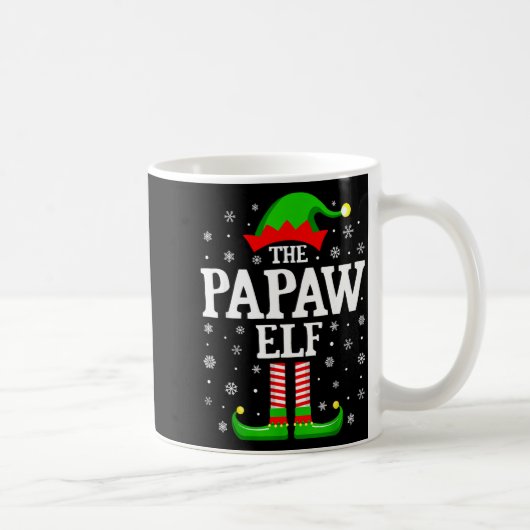 Papaw Elf Funny Christmas Family Matching  Koffiemok (Rechts)
