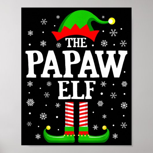 Papaw Elf Funny Christmas Family Matching  Poster (Voorkant)