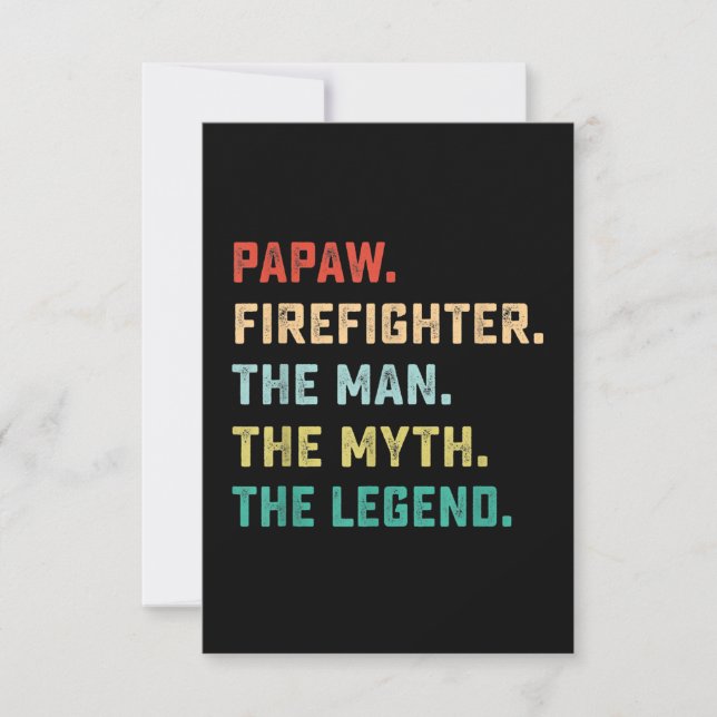 Papaw Firefighter Man Myth Legend Papa Gifts (Voorkant)