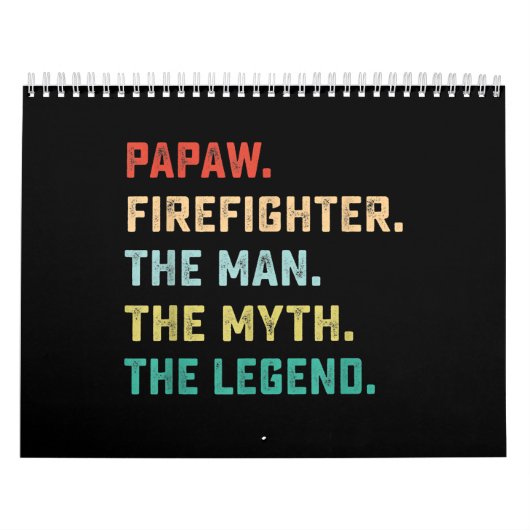 Papaw Firefighter Man Myth Legend Papa Gifts Kalender (Hoes)
