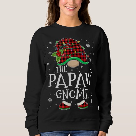 Papaw Gnome Red Pset overeenkomend met Kerstmis Pa Trui (Voorkant)