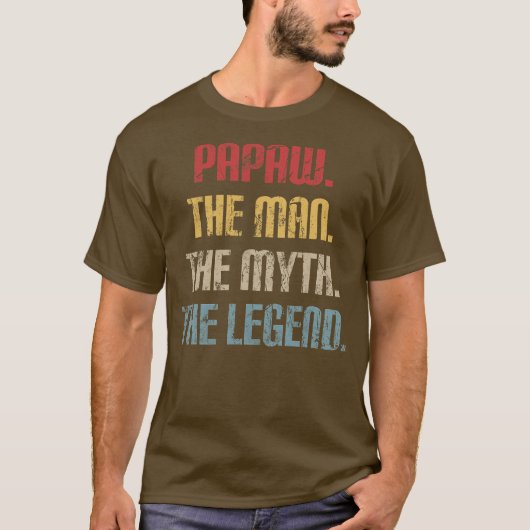 PAPAW HET MAN DE MYTH DE LEGEND Mannen Giften T-shirt (Voorkant)