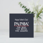 Papaw het Man Myth Legend Vaderdag Kaart (Staand voorkant)