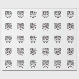 Papaw-honkbal vintage graveerontwerp_1 cadeaupapier