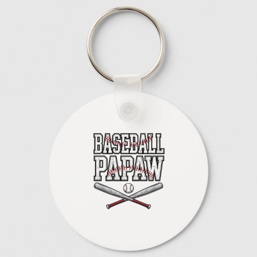 Papaw-honkbal Vintage Gravure Ontwerp_1 Sleutelhanger (Voorkant)