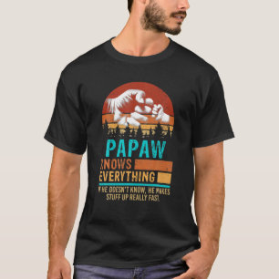 Papaw kent alles vuist poep t-shirt