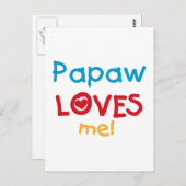 Papaw Loves Me T-shirts en geschenken Briefkaart (Voorkant / Achterkant)