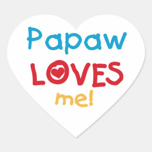 Papaw Loves Me T-shirts en geschenken Hart Sticker