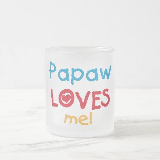 Papaw Loves Me T-shirts en geschenken Matglas Koffiemok (Center)