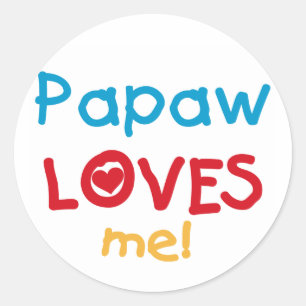 Papaw Loves Me T-shirts en geschenken Ronde Sticker