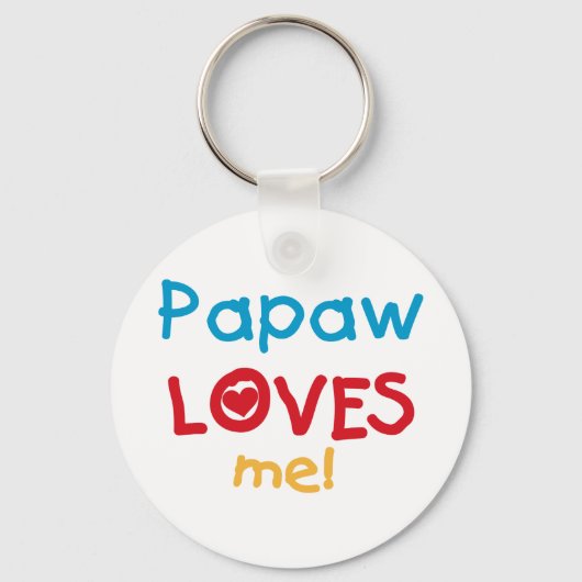 Papaw Loves Me T-shirts en geschenken Sleutelhanger (Voorkant)