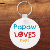Papaw Loves Me T-shirts en geschenken Sleutelhanger (Voorkant)