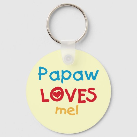 Papaw Loves Me T-shirts en geschenken Sleutelhanger (Voorkant)