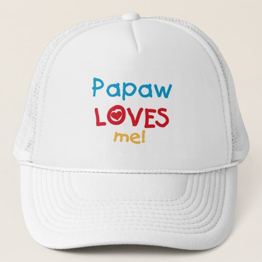 Papaw Loves Me T-shirts en geschenken Trucker Pet (Voorkant)