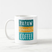Papaw Needs Coffee Mok (Links)