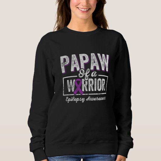 Papaw of a Warrior Epilepsy Papaw Purple Ribbon Su Trui (Voorkant)