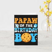 Papaw Of The Birthday Boy Milk And Cookies 1st Bir Kaart (Gele Bloem)