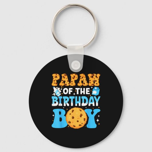 Papaw Of The Birthday Boy Milk And Cookies 1st Bir Sleutelhanger (Voorkant)
