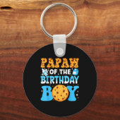 Papaw Of The Birthday Boy Milk And Cookies 1st Bir Sleutelhanger (Voorkant)