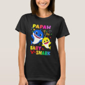 Papaw of the Birthday Shark Dad Matching Famil T-shirt (Voorkant)