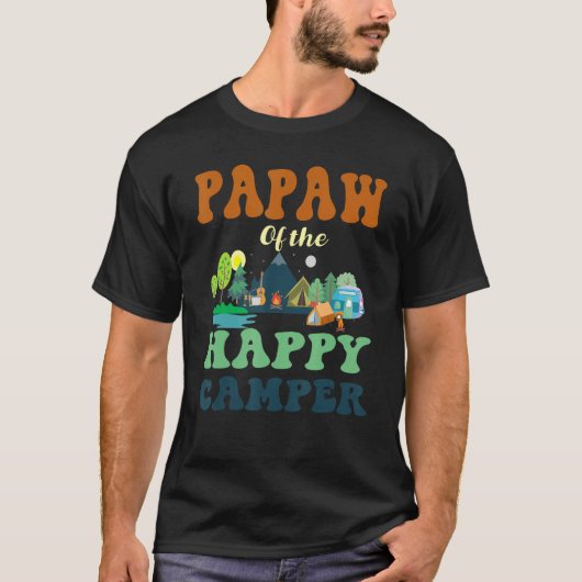 Papaw Of The Happy Camper Men 1st Bday Camping Tri T-shirt (Voorkant)