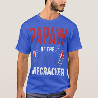 Papaw Of The Little Firecracker 4th of July Birthd T-shirt