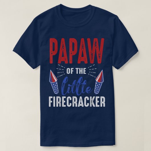 Papaw of the Little Firecracker op 4 juli T-shirt (Design voorkant)