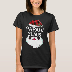 Papaw Santa Claus red plaid grappige kerstfamilie T-shirt
