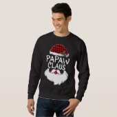 Papaw Santa Claus red plaid grappige kerstfamilie Trui (Voorkant volledig)