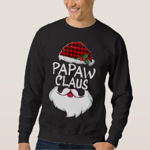Papaw Santa Claus red plaid grappige kerstfamilie Trui